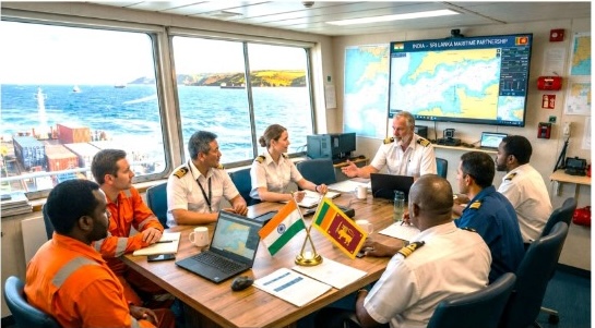 Maritime industry stakeholder meeting aboard a vessel